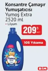 YUMOŞ EXTRA KONSANTRE ÇAMAŞIR YUMUŞATICISI 2520 ML fiyat ve kampanya bilgisi